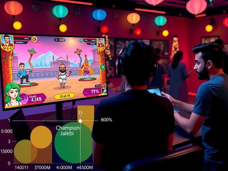 Chart showing Champion Jalebi download growth in India